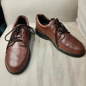 WONDERLITE Men's Shoes Size 13M Comfort Oxfords Brown Leather Round Toe